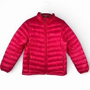 Marmot Venus 800 Fill Goose Down Quilted Pink Red Puffer Jacket Womens Large